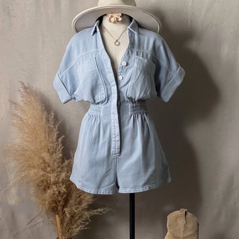 - Brand new denim romper